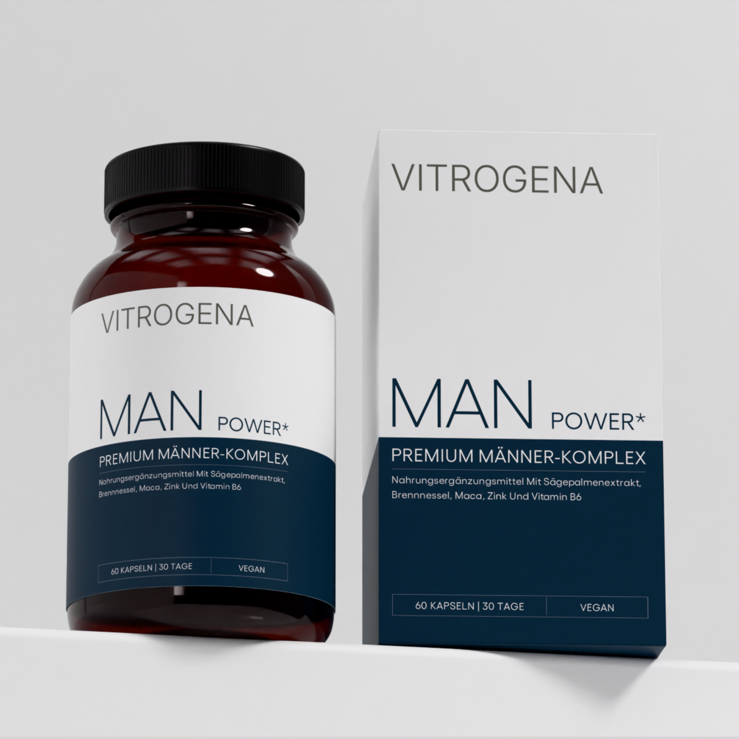 Man Power+ Kapseln von Vitrogena – Produktdose